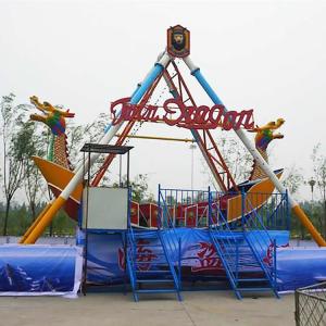 China Theme Park Pirate Ship Ride , Pirate Ship Boat Ride With Dragon Decoration factory
