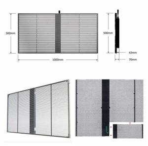 China P3.81 - 7.82mm Frameless LED Mesh Screen Transparent Outdoor For Glass Window factory