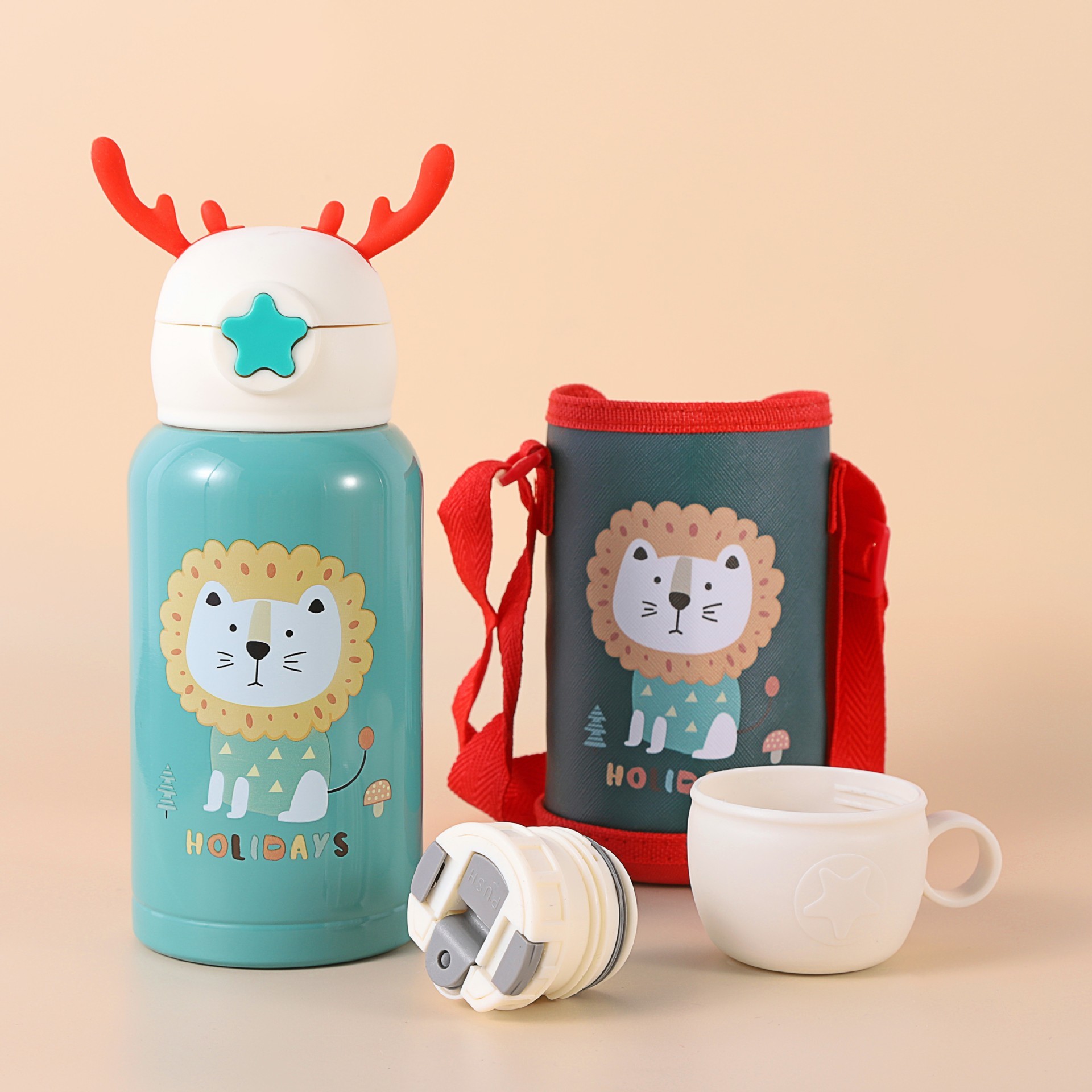 Kids Water Bottle For School With Straw Lid , 16 Oz Stainless Steel Insulated Water Bottle For Kids