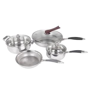 China 304 Stainless Steel Pot Set Combination Pot Set Thickened Three Layers Non Stick Cookware Pans Frying Set Pots and Pans factory