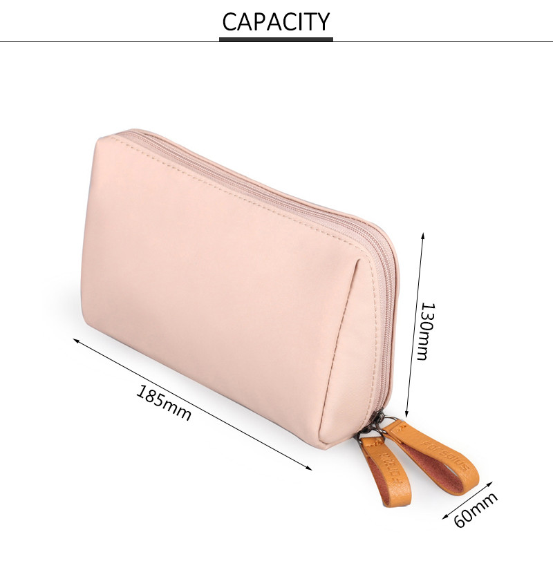 Wholesale Custom Pure Color Blank Polyester Pink Cosmetic Bag