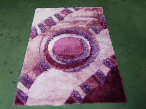 China Purple Beautiful Polyester Shaggy Carpet Good Design factory