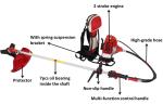 52CC Brush Cutter Mini 2200W Weed Eater 2 Stroke Grass Trimmer