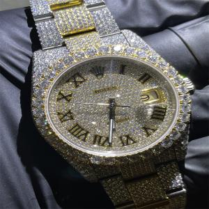China DEF Moissanite Watch Rolex Full Bussdown Rolex Iced Out Diamond Watch factory