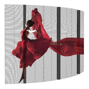China P7.8-7.8 Indoor Curved Transparent Full Color Window Screen for Advertising factory