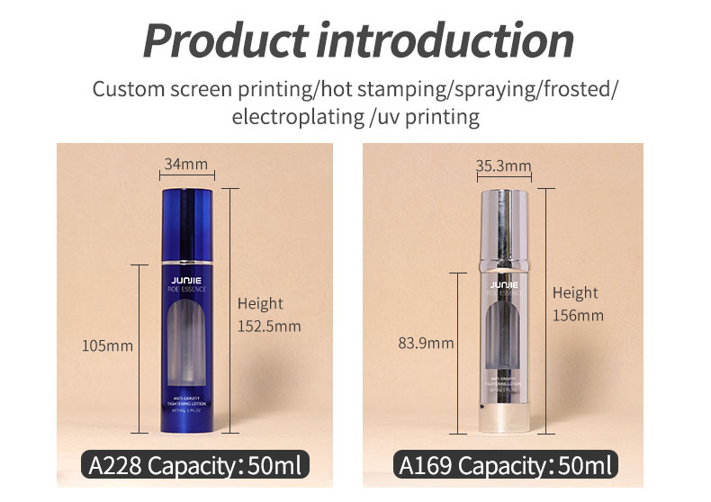 Electroplate Airless Lotion Bottle Packaging Airless Cream Jar Customized For Personal Skin Care