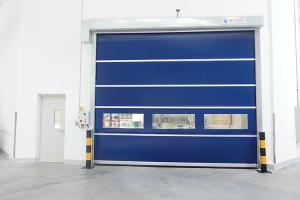 China Warehouse Fast Acting PVC Door High Speed Roll Up Door With High frequency Motor factory