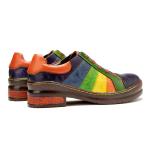 Casual Hand Polished Rainbow Flat Shoes Classic Ladies Leather Dress Shoes