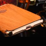3 in 1 Hard PC Plating Border Wood Grain Cell Phone Case Cover For iPhone 7 7