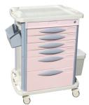 Five Drawers Anesthesia Medical Trolleys With Aluminum Columns