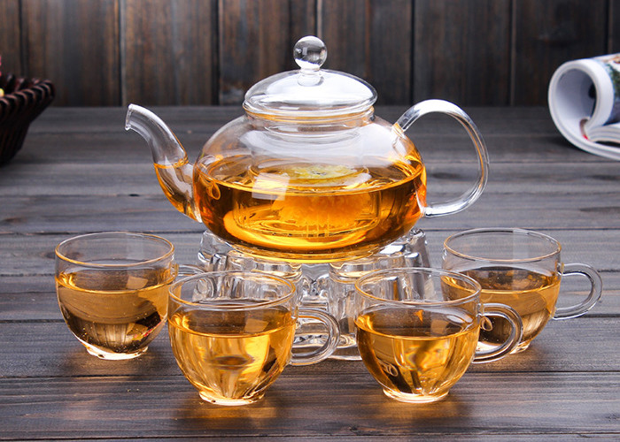 50 OZ Clear Heat Resistant Glass Teapot , Heat Proof Glass Tea Kettle
