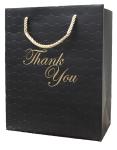 Large Luxury Custom Black Shopping Paper Bags For Gift Packaging Jewelry Clothes