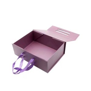 Rectangular Folding Cardboard Giftbox Hamper Magnetic Closure In Bulk