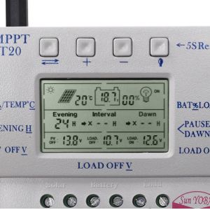 LCD Display 20A 12V/24V MPPT Solar Charge Controller