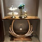 Odette Marble Top Hall Table Luxury Modern Furnitures Titanium For Living Room