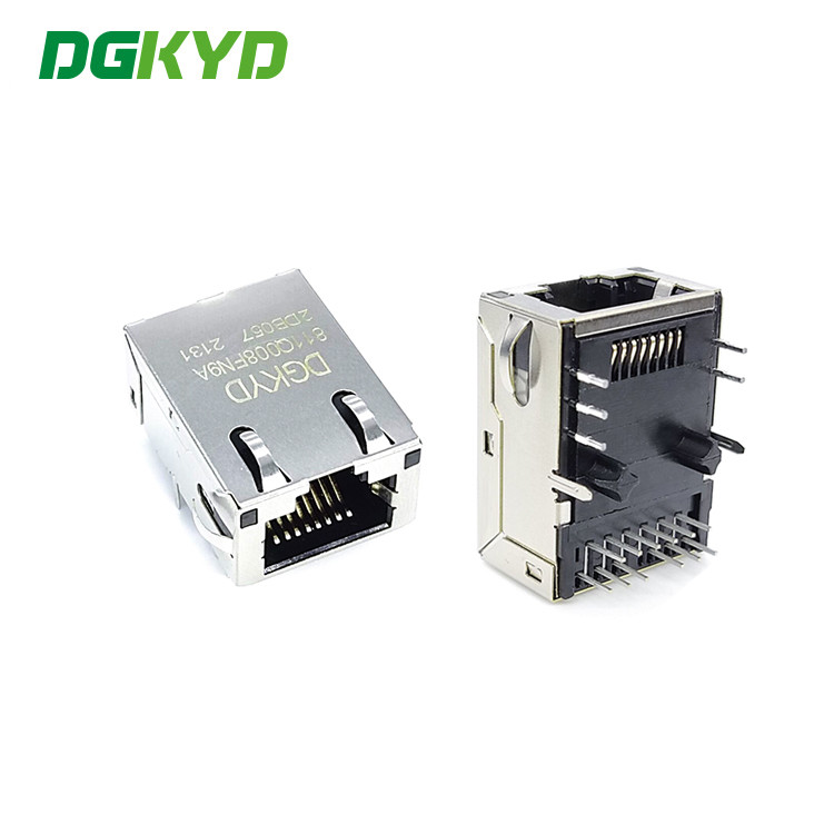 DGKYD811Q008FN9A2DB057 Gigabit Integrated Filter RJ45 Network Connector Two Color Light 12PIN PA66 Material