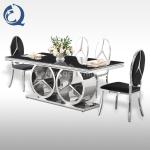 19x20x42inch High Back Dining Room Chairs Leather Upholstery Linear Stitching