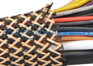 China PET Insulated Expandable Braided Sleeving For Flame Retardant Flexo Cable factory