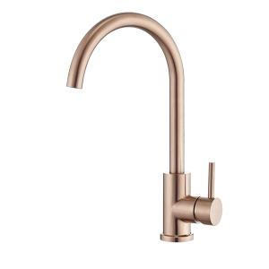 China Round neck Steel 304 Rose Gold Kitchen Tap Stainless 316 Copper Faucet America Cupc Water Mixer Wels Tap factory