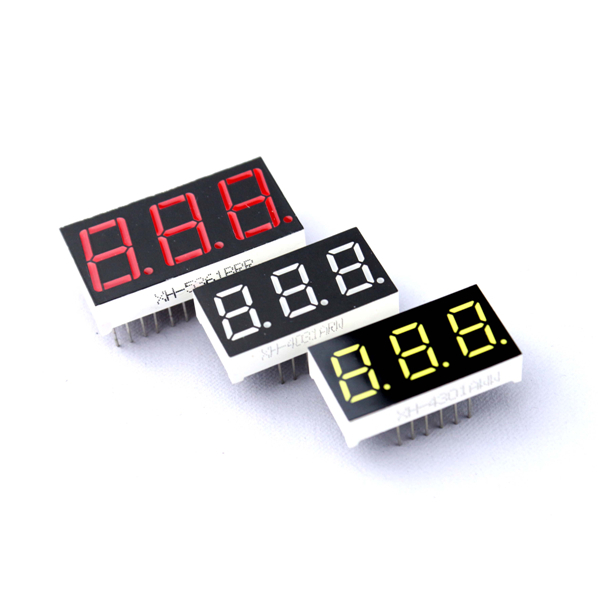 Bright LED 3 Digit 7 Segment Display 0.56 Inch Digit Height Red Color for Easy Reading in Electronic Devices and Panels