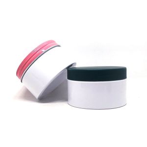 White Cosmetic Container 100ml 200ml Plastic Cream Jar Empty Round