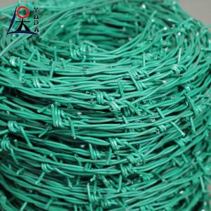 China 14 Gauge PVC Coated Barbed Wire Galvanized Decorative Barbed Wire Roll factory