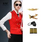 Customized Color Air Hostess Uniform Long Sleeve Shirt for Airline Flight
