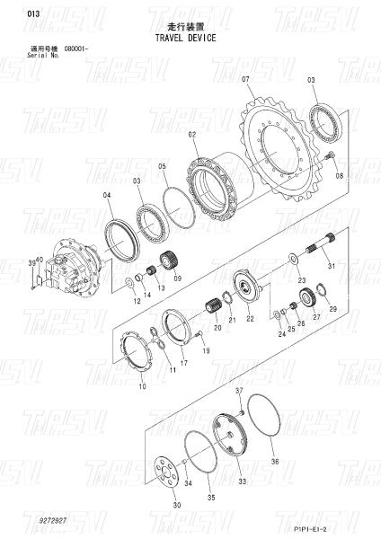 Drive Excavator Final Travel Catalog Motors For Hitachi Excavator Models 9272927