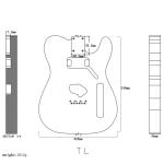 Polished Alder Ash Wood Guitar Body For TL Electric Guitar With French