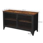 TV Cabinet with Steel Doors and Cabinet, Modern Particleboard TV Stand, TV Stand