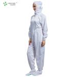Conductive Fiber Non Static Clothing ESD With Hood Boots For Class 100 Clean
