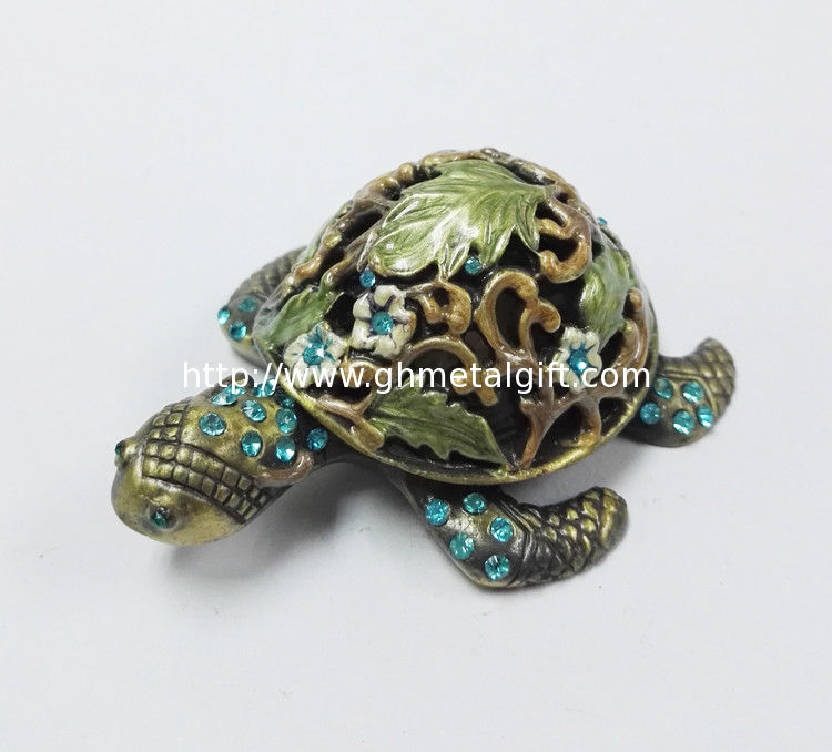 Turtle Custom exquisite turtle shape pewter animal trinket jewelry box