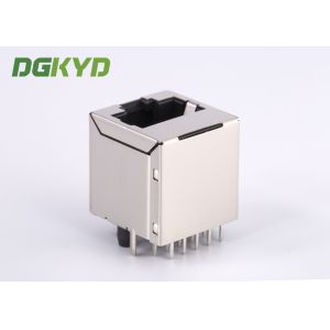 Shielded 10 pin vertical insertion cat 6 RJ45 Connector with gige transformer