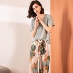3XL Women Pajamas Sleepwear 62cm XS 2XL Silk Night Suit For Ladies