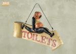 Funny Toilet Signs Polyresin Statue Figurine Resin Wall Mounted Sign Bar Sign
