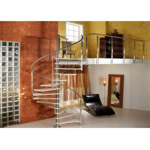 Walnut Tread Custom Spiral Staircase With Round Post Glass Balustrade