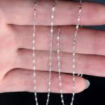 18K White Gold Twist Link Chain Necklace 18 inches for Women (NG019)