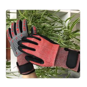 China Red 13G HPPE Yarn TPR Impact Resistant Work Gloves For Automotive Industry factory