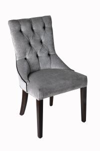 China Gelaimei Gray Wooden Hotel Chairs Button Back Chair Customized factory