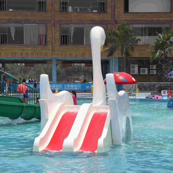 Indoor Or Outdoor White Swan Fiberglass Pool Slide , Water Amusement Park Kids
