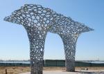 Urban Landscape Stainless Steel Sculpture Outside Metal Tree Sculpture Matt