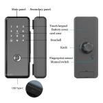 Office Smart Tuya Glass Door Lock WiFi Wireless Control Biometric Recognition