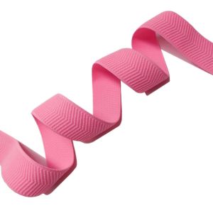 Pink Herringbone Webbing Polyester Elastic Band 3.5cm Width
