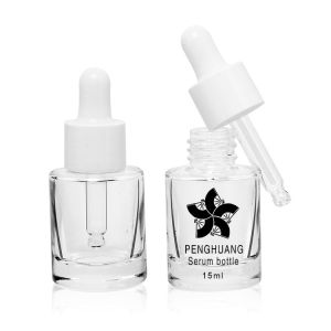 15ml Cylinder Round Glass Bottle With White Plastic Dropper