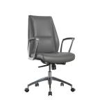 2.5mm Leather Office Swivel Chairs Chromed SS Harkness Ergonomic Executive Chair
