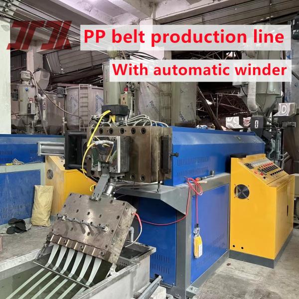 China Adjustable Tension PP Strap Extrusion Line With Double Station Winder factory