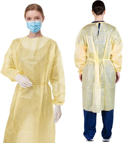 OEM S&J Premium Non woven PP PE Hospital Medical Disposable Isolation Gowns AAMI