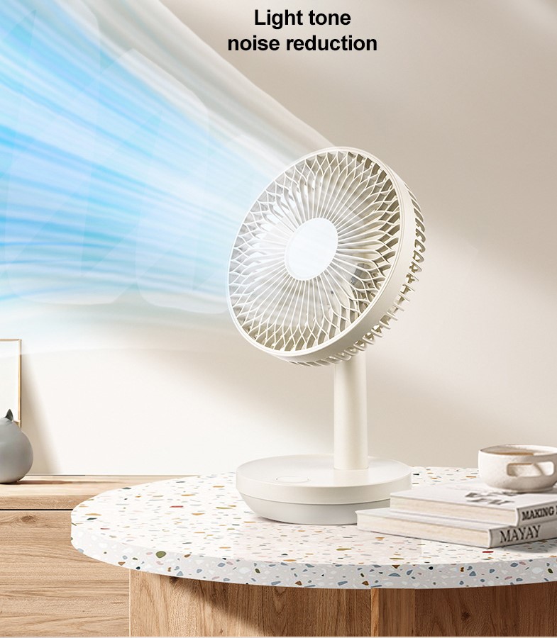 3600mAh USB Rechargeable Three Speed Cooling Fans with Night Light Portable and Silent