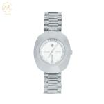 Round Type Quartz Wrist Watch with Steel Silver Bezel for Men