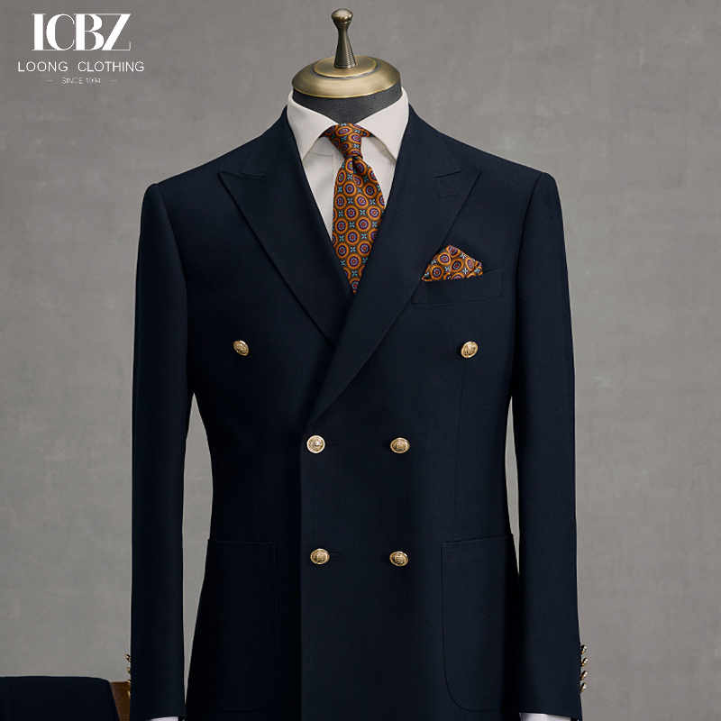 Men's No-Iron Business Casual Slim Formal Dress Suit Woven Striped Custom Fabric Suit